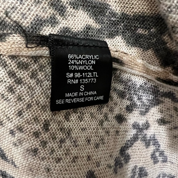 VICI Snake Print Open Front Lightweight Long-Line Cardigan | Size Small - Picture 4 of 5